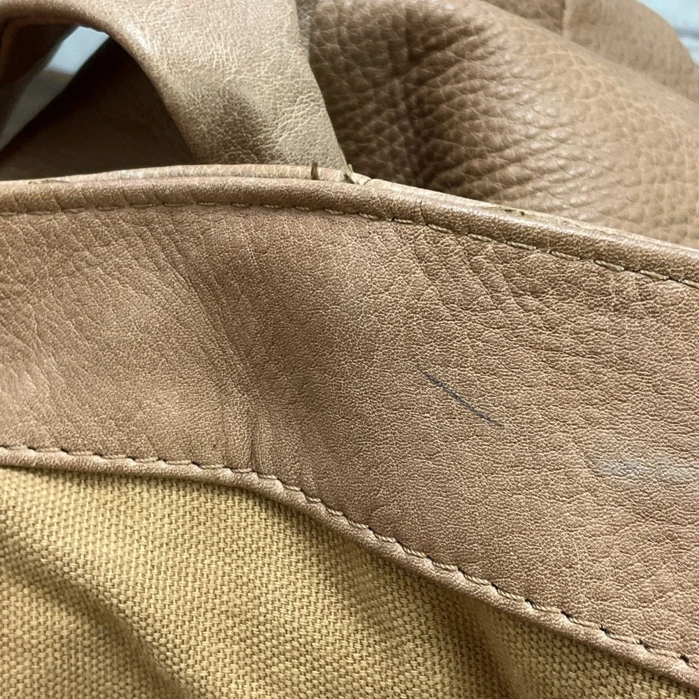 Frye Nora Knotted Hobo Shoulder Tote Beige Soft Leather With Dust Bag - Picture 9 of 16